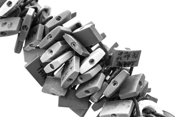 Black and white of lock in travel at Thailand.
