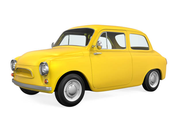 istock Yellow Retro Car Isolated 825046772