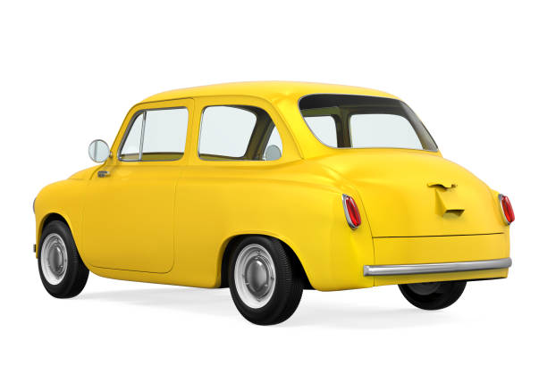 istock Yellow Retro Car Isolated 825049772