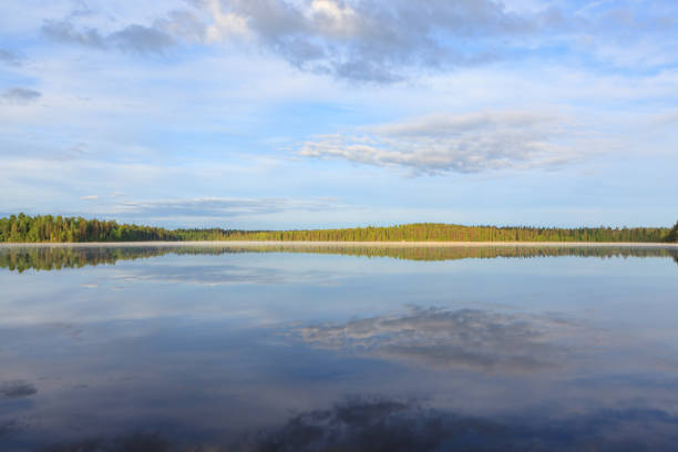 istock Summer lake scape at morning 825050378