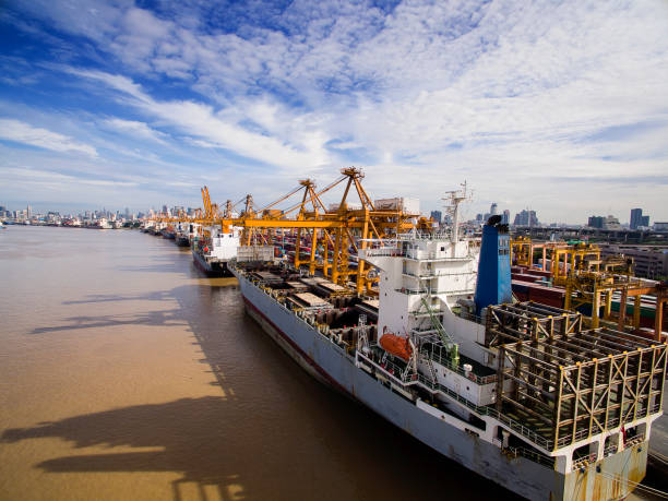istock Aerial View Above Bangkok Dockyard 825059862
