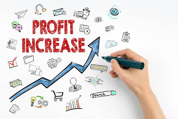 istock Profit Increase Concept. Hand with marker writing 825074944