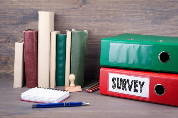 istock Survey. Binder on desk in the office. Business background 825075072