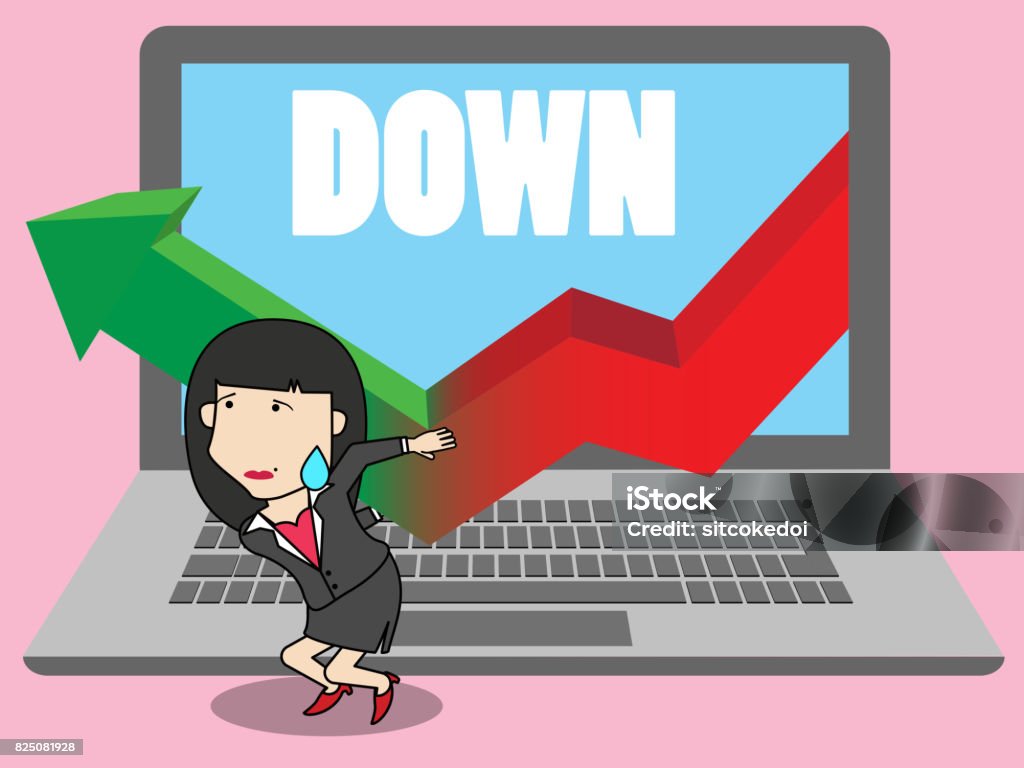 사업 도움 떨어지는 그래프 가방에 대한 스톡 벡터 아트 및 기타 이미지 - 가방, 감소, 개념 - iStock