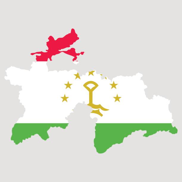 ilustrações de stock, clip art, desenhos animados e ícones de territory and flag of tajikistan - tajik flag