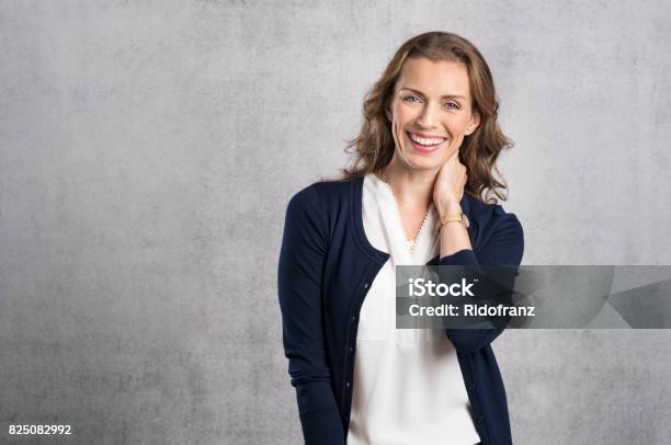 Happy Laughing Woman Stock Photo - Download Image Now - Women, One Woman Only, Mature Women