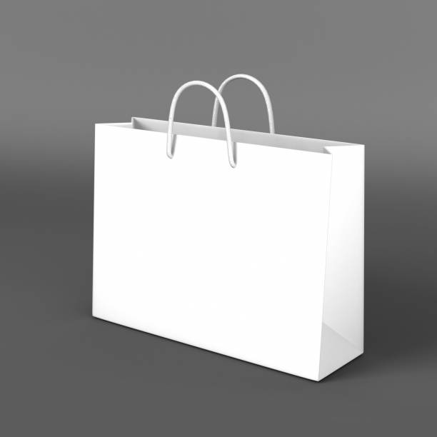 istock Paper Shopping Bag isolated on grey background for mock up and template design. 825087272