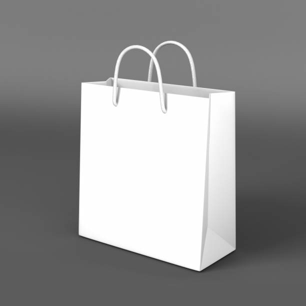 istock Paper Shopping Bag isolated on grey background for mock up and template design. 825087286