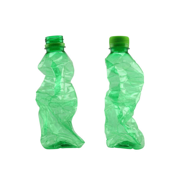 istock Green used plastic bottle isolated on white background and have clipping paths to easy deployment. 825092834