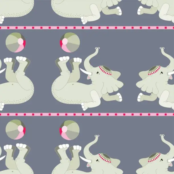 Vector illustration of elephant pattern
