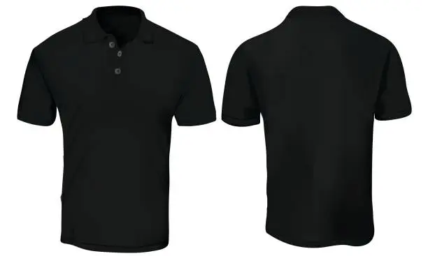 Vector illustration of Black Polo Shirt Template