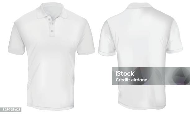 White Polo Shirt Template Stock Illustration - Download Image Now - Polo Shirt, White Color, T-Shirt