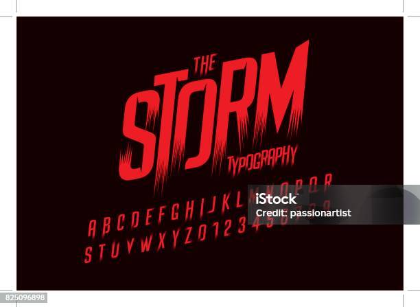 Stylized Alphabet Stock Illustration - Download Image Now - Typescript, Storm, Motion