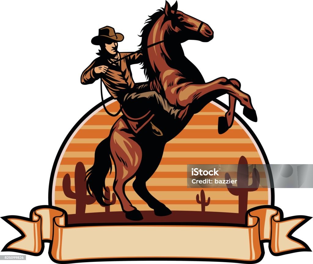 cowboy ride a horse vector of cowboy ride a horse Cowboy stock vector