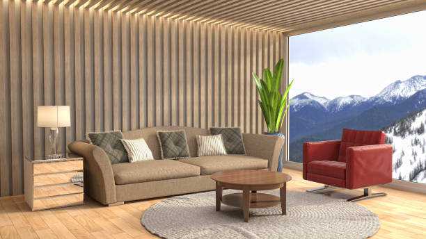 istock Interior living room. 3d illustration 825100024