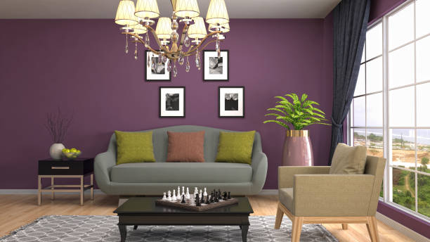 istock Interior living room. 3d illustration 825100056