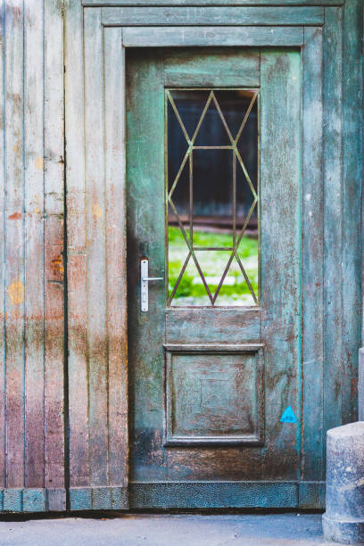 istock Old blue vintage Romanian door 825100366