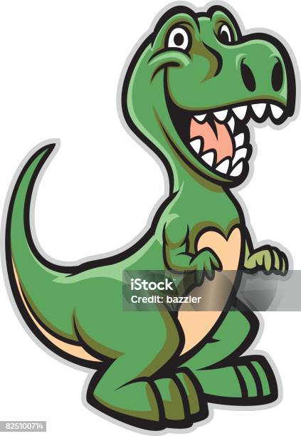 Happy Dinosaur Cartoon Stock Illustration - Download Image Now - Tyrannosaurus  Rex, Cartoon, Dinosaur - iStock