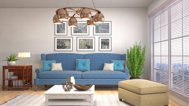istock Interior living room. 3d illustration 825103706