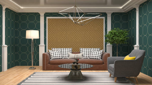 istock Interior living room. 3d illustration 825103968