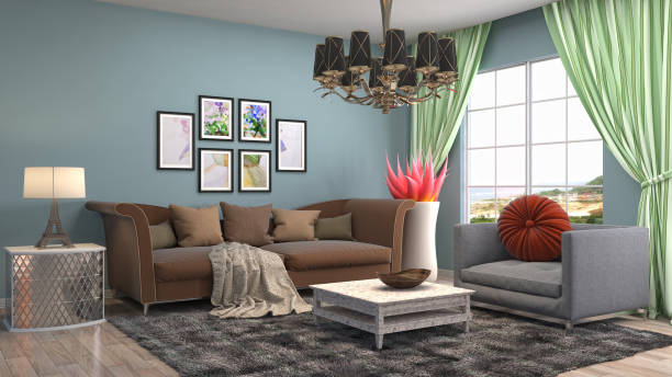 istock Interior living room. 3d illustration 825103976