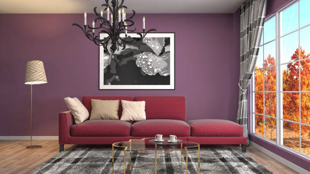 istock Interior living room. 3d illustration 825103978