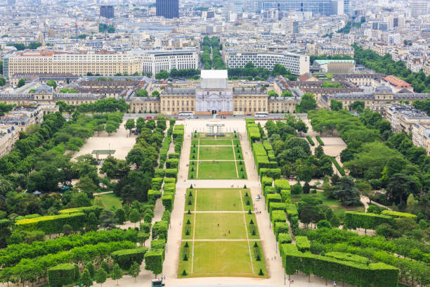 istock Aerial View on Champ de Mars from the Eiffel Tower. 825106762