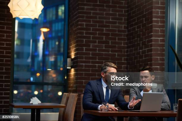 Nonformal Meeting In Restaurant Stock Photo - Download Image Now - Russia, Two People, Business Meeting