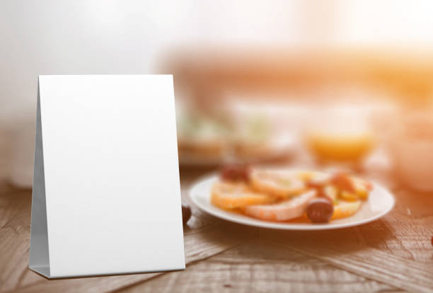 Blank and White Promotional Table Talkers and Table Tent 3d Mock up rendering