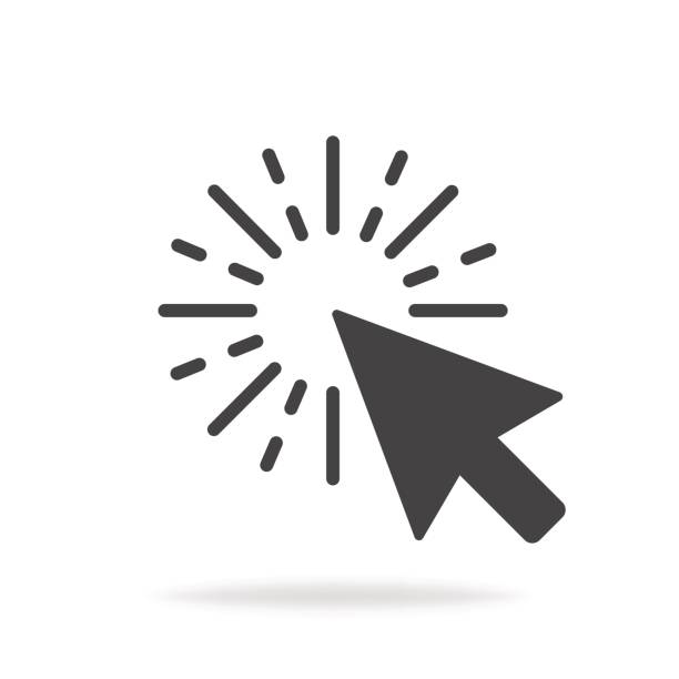 illustrations, cliparts, dessins animés et icônes de souris d’ordinateur cliquez sur l’icône du curseur flèche grise. illustration vectorielle - périphérique dordinateur