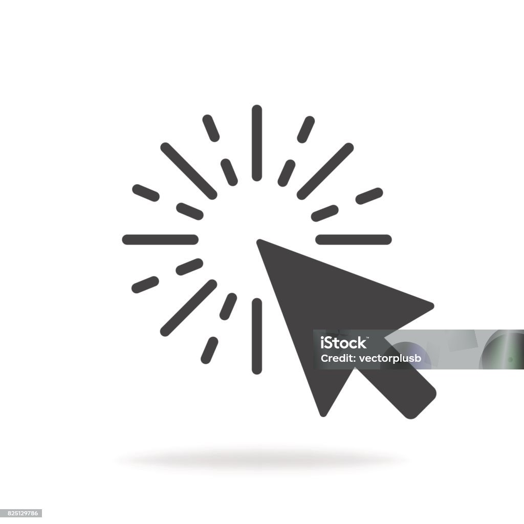 Computer mouse click cursor gray arrow icon. Vector illustration Computer mouse click cursor gray arrow icon. Vector illustration. Computer Mouse stock vector