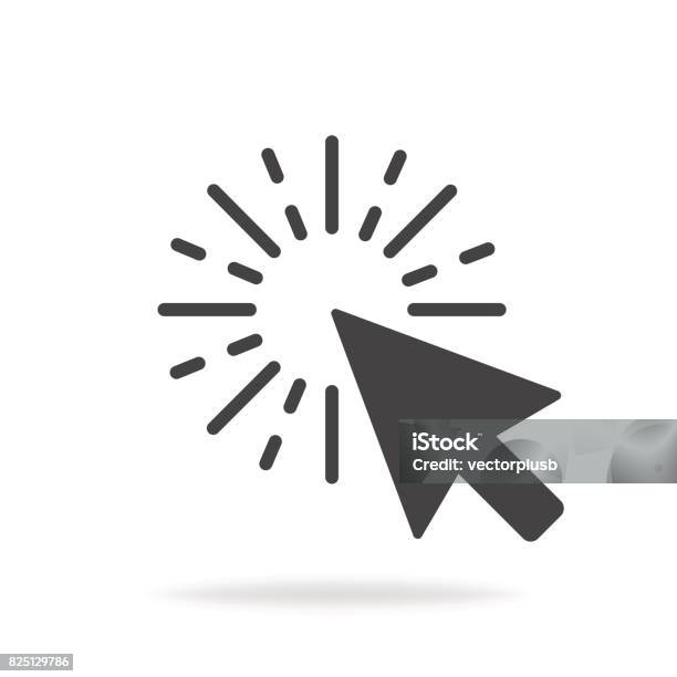 Computer Mouse Click Cursor Gray Arrow Icon Vector Illustration Stock Illustration - Download Image Now