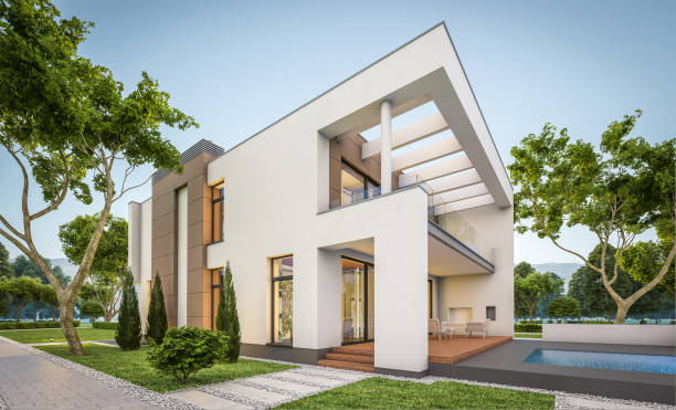 istock 3d rendering of modern cozy house 825136680