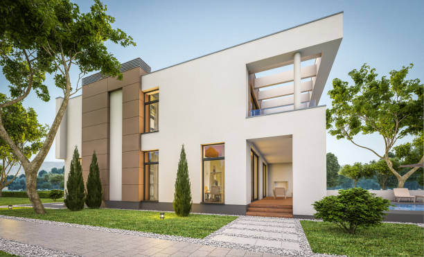 istock 3d rendering of modern cozy house 825138056