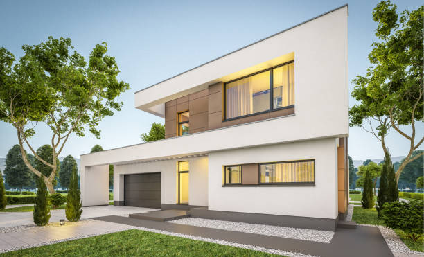 istock 3d rendering of modern cozy house 825138070