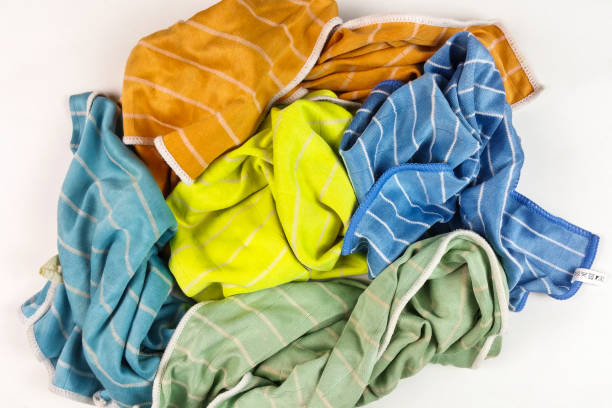 istock old colorful rags on white background - top view 825145772