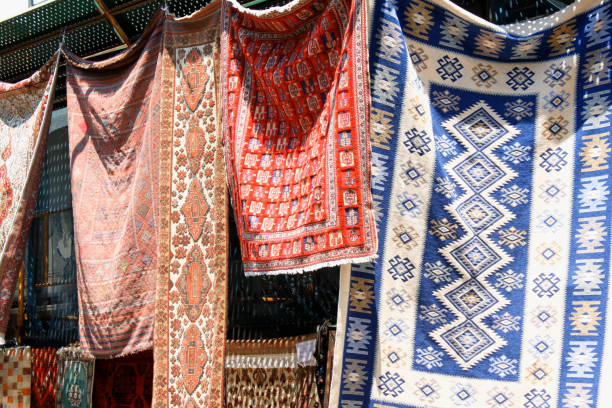 istock Carpets and kilims on the market in Greece 825147516