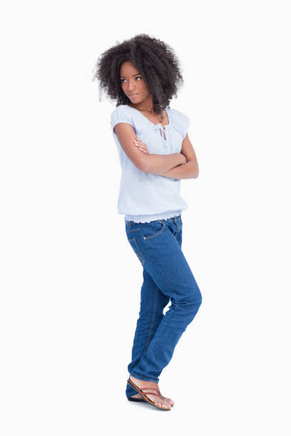 istock Side view of a serious young woman looking back 825148218