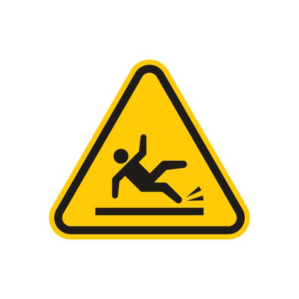 ilustrações de stock, clip art, desenhos animados e ícones de wet floor sign - slippery floor wet sign