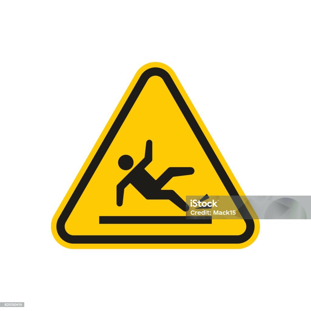 Wet floor sign Falling stock vector