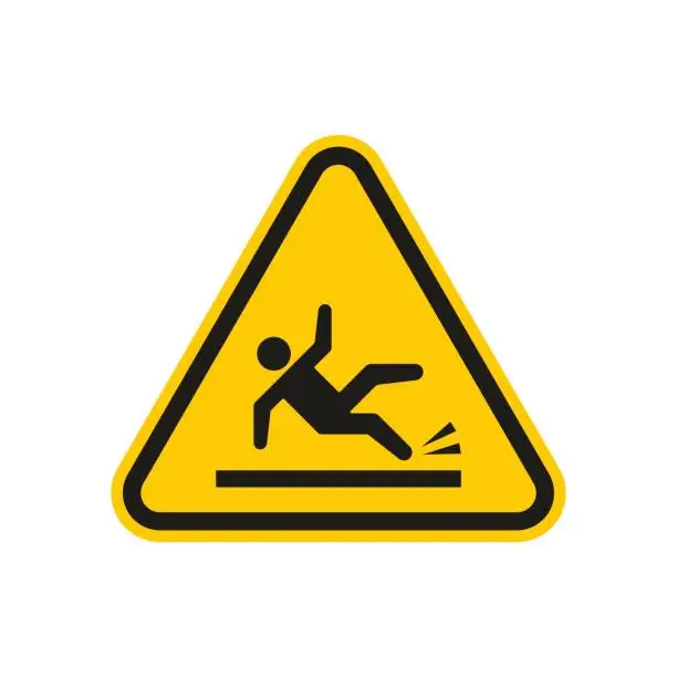 Vector illustration of Wet floor sign