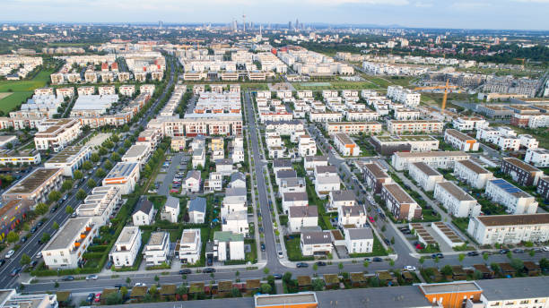 istock Aerial view over Frankfurt Riedberg 825158484