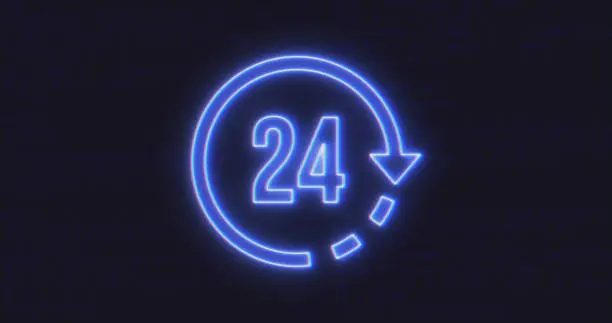 Photo of Futuristic Interface 24 Icon on Computer Code Background