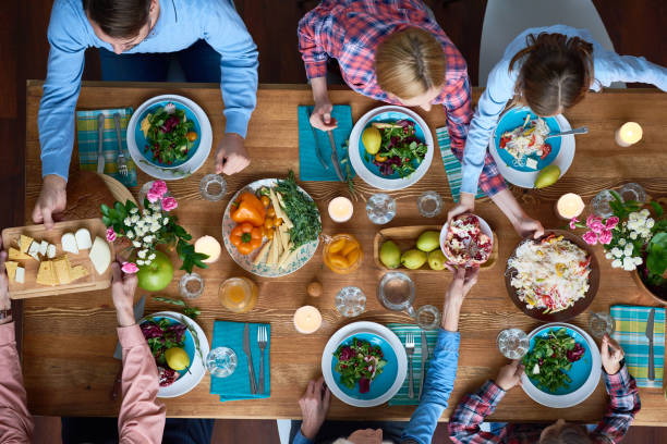 istock Dinner party for family at home 825163856