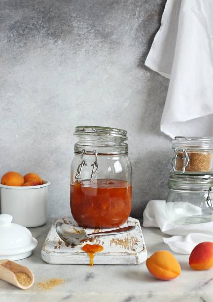 istock Apricot jam. Homemade apricot marmalade. S 825164214