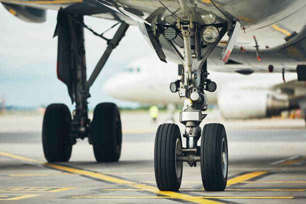 istock Chassis of the airplane 825172720