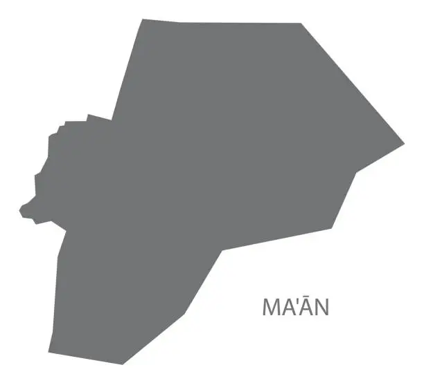 Vector illustration of Maan Jordan governorate map grey illustration silhouette shape