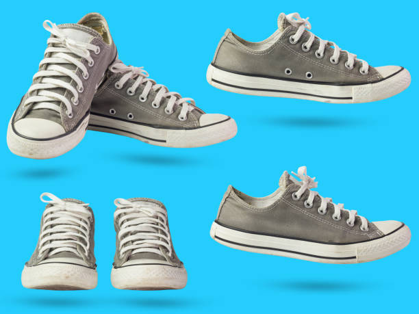 istock Set of old dirty sneakers. 825180360