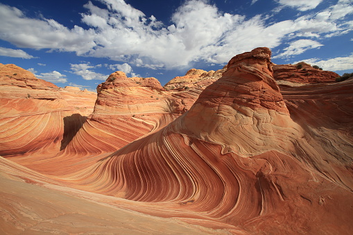Rock formations in the North Coyote Buttes, part of vermilion Cliffs National Monument. This area is also known as The Wave