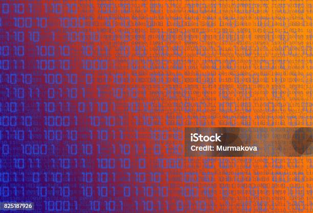 Technology Binary Background Binary Code On Orange To Purple Gradient ...
